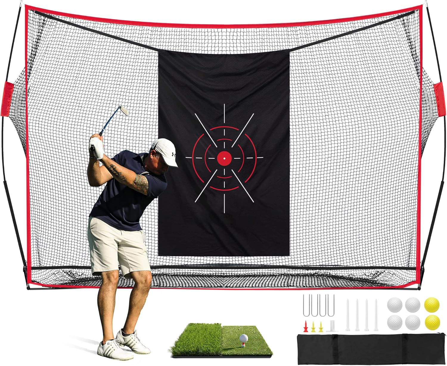 Portable 10*7ft Golf Hitting Practice Net