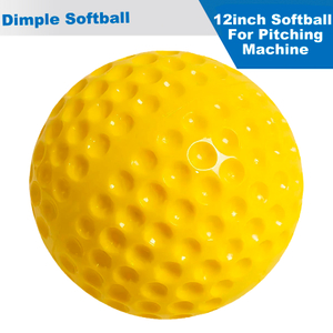 12 Inch Yellow Dimpled Softball Baseballs for Pitching Machines Practice Ball