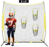 Football Trainer Throwing Net With 5 Target Pockets Baseball Practice Net 7x7FT 8x8FT