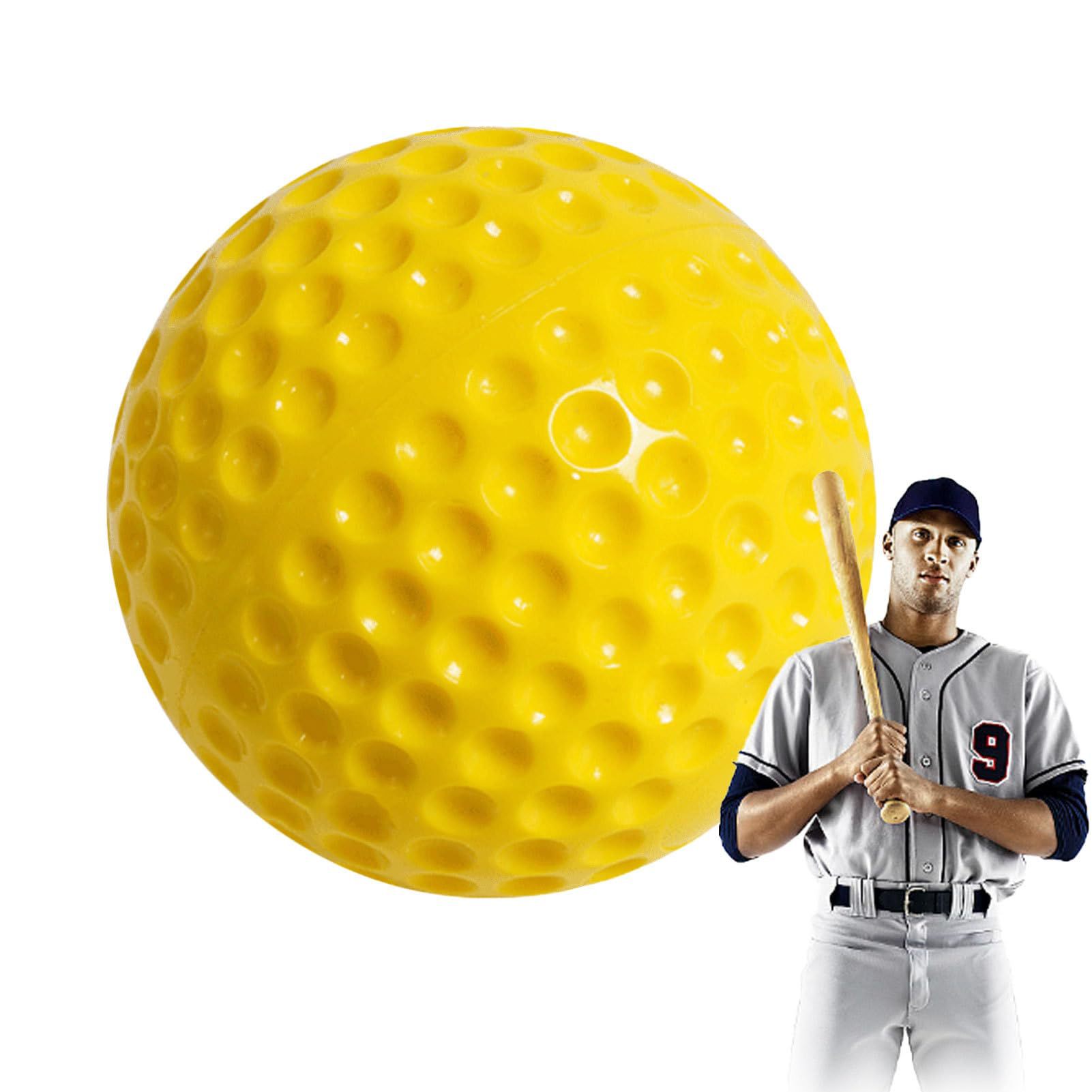 12 Inch Yellow Dimpled Softball Baseballs for Pitching Machines Practice Ball