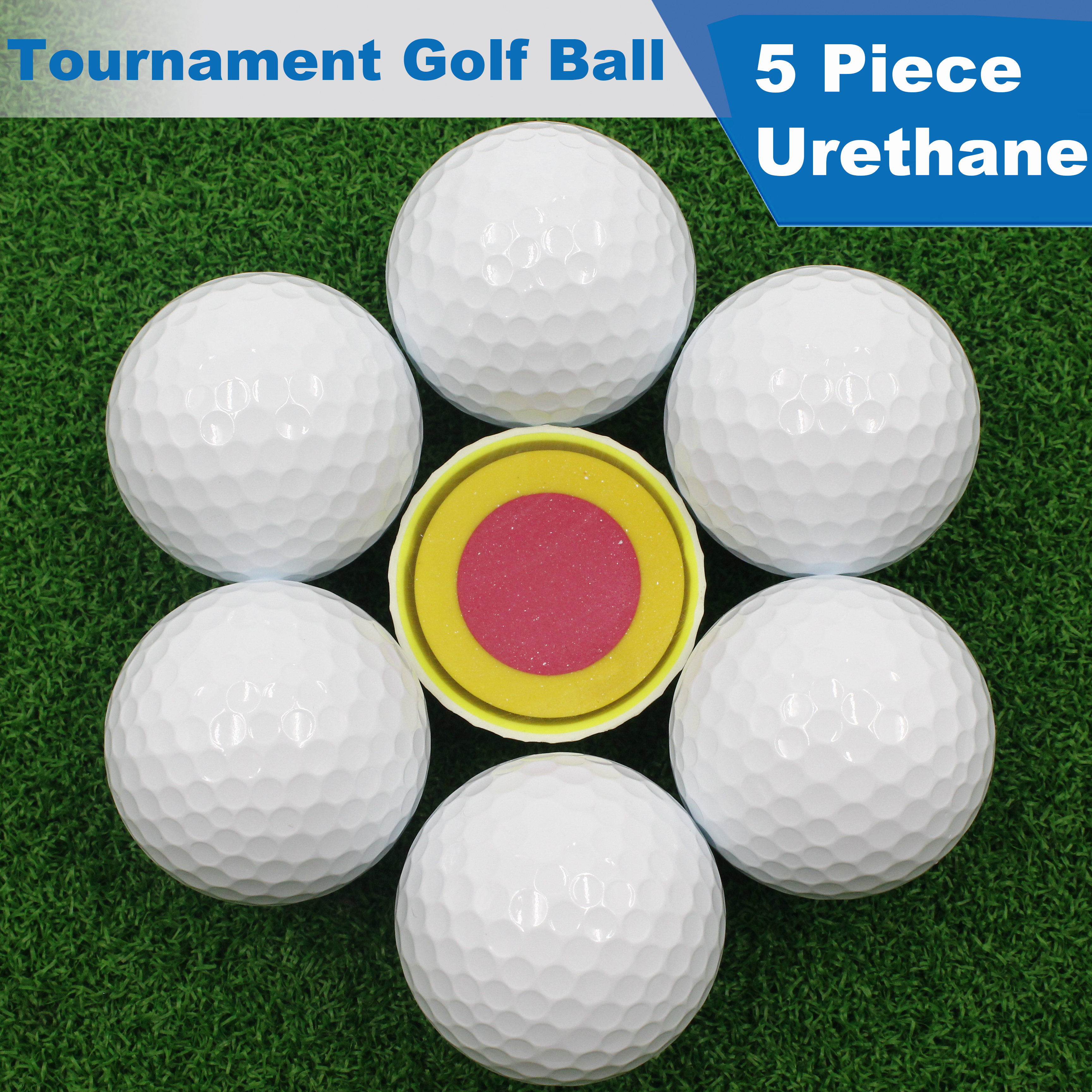 Tournament 5 Piece Urethane Golf Balls High Purity Materials USGA Standard